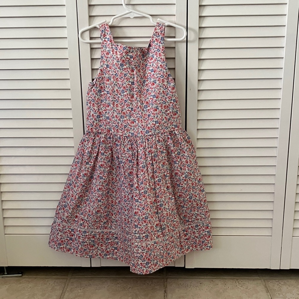 Polo by Ralph Lauren Pink & Blue Floral Cotton Seersucker Sundress size 6